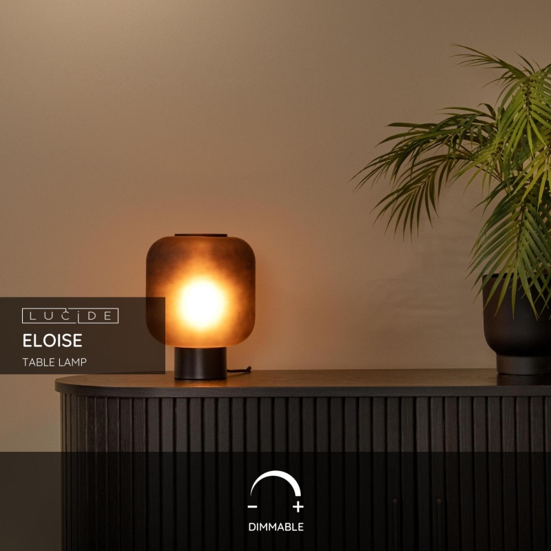 Lucide ELOISE - Stolná lampa - Ø 21 cm - 1xE27 - Čierna